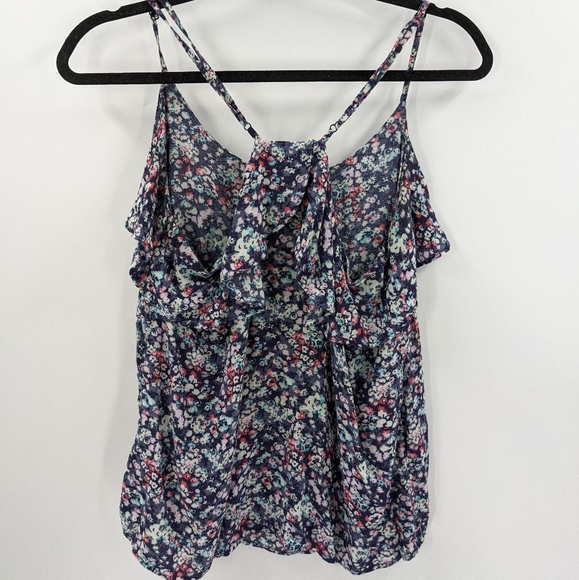 *Sold*AMERICAN EAGLE Floral Ruffle Racerback Tank Top - Picture 8 of 8